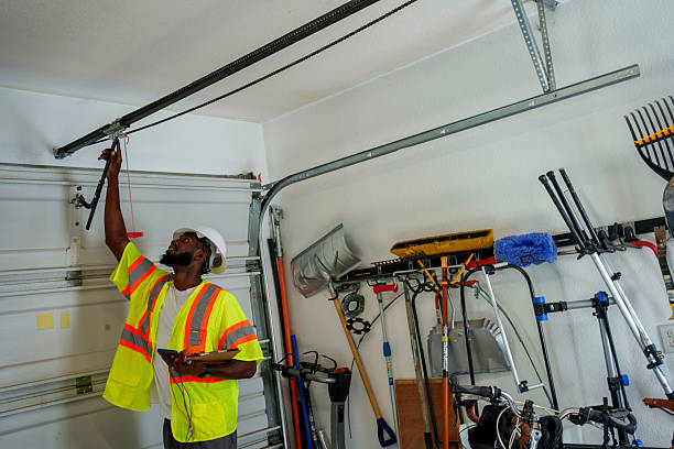 Professional Garage Door Panel Replacement technician working in Hampton city County, VA